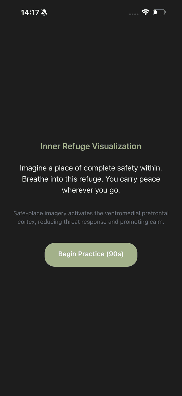 Breathing practice with animated circle